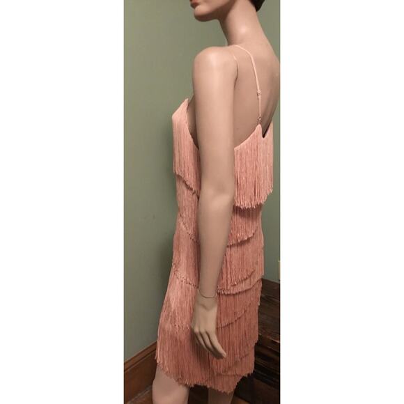 Haute Hippie Peach Rayon/Silk Fringe Flapper DRESS Roaring 20s/Gatsby Sz XS - Picture 7 of 9